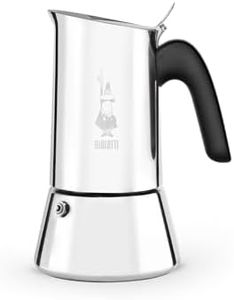 Bialetti - New Venus, stainless steel espresso coffee machine, suitable for all types of stoves, 2 cups (85 ml), aluminium, silver (Not induction safe)