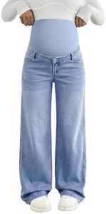 BLENCOT Maternity Clothes Pregnancy Bootcut Jeans Denim Pants Blue 2XL