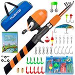 PLUSINNO Kids Fishing Pole, Portable Telescopic Fishing Rod and Reel Combo Kit - with Spincast Fishing Reel Tackle Box for Boys, Girls, Youthââ‚¬¦