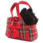 Aurora, 60328, Fancy Pal, Scottie In Tartan Bag, 8In, Soft Toy, Red and Black, Medium