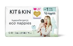 Kit & Kin Eco Nappies Size 1 Hypoallergenic and Sustainable (40 x 6 Packs, 240 Nappies)