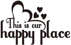 VVWV This Is Our Happy Place Quotes Office Wall Stickers Home Living Kids Girls Boys Bedroom Decoration Vinyl Decal Stickers L X H 55 X 50 Cms