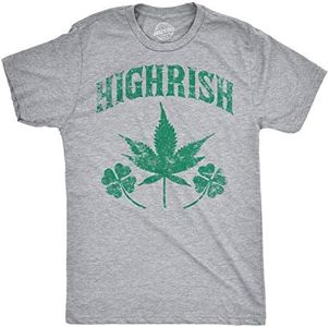 Mens Highrish T Shirt Funny 420 High Irish Clover Sarcastic Saint Patricks Day Mens Funny T Shirts Saint Patrick's Day T Shirt for Men Funny 420 T Shirt Light Grey L