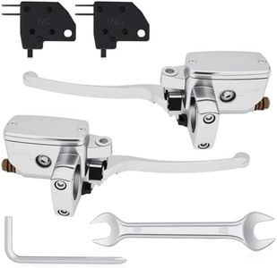 Triumilynn Universal 1" 25mm Brake Master Cylinder Lever Motorcycle for Honda Yamaha Suzuki Kawasaki Hydraulic Clutch Brake Goldwing Left & Right Set (Chrome)
