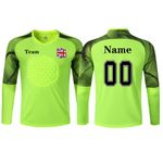 Personalised Football Goalkeeper Tops with Any Name Number Team Logo Personalised Goalie Jersey for Kids Adult Green