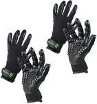 Handson Pet Grooming Gloves - #1 Ranked, Award-Winning Cat, Dog & Horse Hair Remover Gloves - Bathing, Shedding & Massaging Tool - Gentle Brush for Long & Short Fur (2 Pairs, Black, Large)