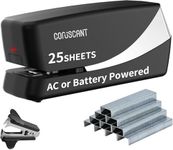 Coruscant Electric Stapler, Automatic Stapler, Heavy Duty，25 Sheet, Store 210 Staples，Including 2000 Staples,and 1 Staple Remover, Electric Desktop AC or Battery Powered for Home/Office Use