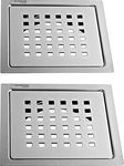 Silver Line 18/8 Stainless Steel Matt Finish Grade 304 Bathroom and Kitchen Floor Water Drain Grating, Jali (SS-125-2)