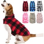 Kuoser Cozy Dog Winter Coat, Windproof Dog Jacket British Style Plaid Cold Weather Dog Coat Reversible Warm Dog Vest for Small Medium Large Dogs