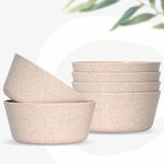 Eha Set Of 6 Earth-Friendly Small Curry Bowls For Kitchen | 175 Ml | Made With Bamboo Fibers & Rice Husk | Microwave Safe Bowl | For Hot & Cold Serving Bowl Set | Sand Castle - Multicolor