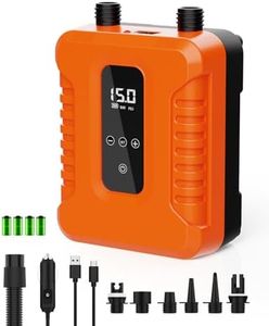 SUP Pumpe Elektrisch,Wiederaufladbar,Stand Up Paddle Pumpe Elektrisch mit Auto-Stopp,Sup Kompressor Doppelstufig,Luftpumpe Elektrisch SUP mit LED Display,für Camping,Reisen,See und Strand,Orange,8H CM