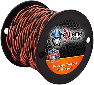 Extreme Dog Fence 16 Gauge Transmitter Wire - 50 Foot Spool of Pre-Twisted Cable - Compatible with All Wired Electric Dog Fence Systems