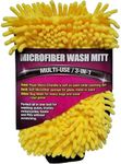 Wizards Microfiber Chenille Wash Mitt - Premium Absorbent 3 in 1 Wash Mitt For Car Wash Kit - Gentle on All Paint and Surfaces - Microfiber Cleaning Cloth For Car Cleaning Supplies - 11 x 7 x 1 Inches