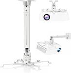 Ziozy 2023 Version Universal Certified 1 to 3 feet/24 to 36-inch Adjustable Projector Ceiling and Wall Mount Kit Bracket Stand with Tilt Option (Weight Capacity of 20 kgs 3ft, White, Alloy Steel)#1