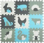 PLAY 10 Foam Play mat for Baby, Puzzle Mat Foam Floor Tiles, Baby Play Mat Animal Floor Puzzle Mat 9 Pieces