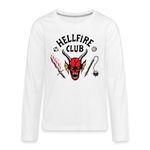 Spreadshirt Stranger Things Hellfire Club Logo Black Teenagers' Premium Longsleeve Shirt, 146/152 (10 Years), White