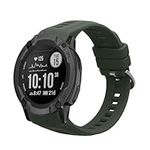 kwmobile Strap Compatible with Garmin Instinct 2S Strap - Replacement Silicone Watch Band - Dark Green