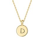 PAVOI 14K Yellow Gold Plated Letter Necklace for Women | Gold Initial Necklace | Letter D