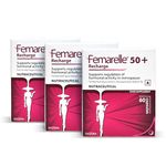 Femarelle 50+ Recharge | Dietary Food Supplement | Regulates Hormonal Activity in Menopause | Controls Mood Swings and Hot Flashes | Decreases Anxiety – 60 Capsules (Pack of 1) (Pack 3)