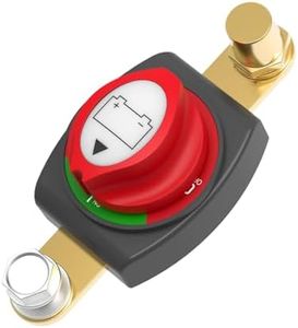 Car Battery Disconnect Switch 12v Heavy Duty,Battery Cut Off Switch Negative On/Off 12-48V Top Post,Battery Kill Switch for Car, Vehicles, RVs, Campers, Trucks and Boats