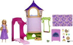 Mattel Disney Princess Toys, Rapunzel Posable Doll and Tower Playset with 360 Play, 6 Play Areas and 15 Accessories, Inspired by the Disney Movie, HMV99