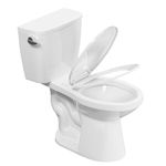 SUPERFLO Tall Toilet Elongated 17”High Toilet | 12” Rough in Toilet with Powerful Single Flush 1.28 GPF | Comfort Height Bathroom Toilets For Seniors, Disabled & Tall Person