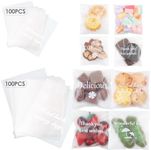 Simpeak 200 Pcs Clear Cookie Bags, 4x4 / 2.75x2.75 inch Self Adhesive Resealable Candy Bags Treat Bags Cookie Bags, Small Plastic Gift Bags for Party Gift Chocolate Cookie Candy