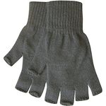 TeddyTs Men's Warm Thermal Knit Fingerless Winter Gloves (Grey)