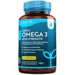 Highest Strength Omega 3 Fish Oil 2000mg - Providing 1000mg EPA & 400mg DHA per Serving - Sustainably Sourced & Contaminant Free - Made in The UK by Nutravita