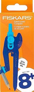 Fiskars® Plastic Safety Point Compass Ages 8+ - Draw Perfect Circles up to 12in. with Locking Mechanism - Includes Pencil - Color May Vary