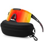 konqkin Cycling Glasses-Sports-Sunglasses-Mens-Womens-Polarised Sun Glasses UV400 Protection Ski Goggles Outdoor Bicycle Motorbike Driving Fishing Hiking,orange