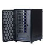 KCMconmey 8 + 2 Bay DIY NAS Case, 8 x 2.5″ / 3.5″ Tray + 2 x 2.5″ Internal Bay. MB ITX. PSU Flex. Front USB 3.0 8cm Chassis Fan Hot Swap Backplane. Network Attached Storage Private Cloud Enclosure.