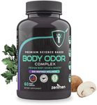 Zenmen Natural Body Odor Eliminator Pills - Reduce Bad Breath, Sweat, Armpit & Foot Odor - Chlorophyll Tablets with Zinc, Champignon, Psyllium Fiber - Vegan Capsules, Made in USA