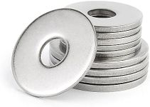 Fender Washers, JSUSLIFE 10PCS 1/2"X2"x 0.12", Heavy Duty Extra Large Size 18-8 (304) Stainless Steel Washers Assortment, Metal Flat Washers Set for Bolts