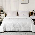 MECKHOME CULTURE - Soft Quality Microfiber Diamond Stitch 300 GSM Comforter King Size Bed (92" x 106" Inches/233cm x 269cm) - Comforter for King Size|White