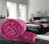 PAAVALI FASHIONS 500 TC Winter Mink Blanket | Floral Super Soft Warm Lightweight Mink Single Bed Ac Bed Blankets for Winter Kambal (Voilet Purple, Single - 85x60 Inch)