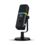 Audio Array AM-C45 XLR/USB Professional RGB Dynamic Podcast Microphone | Built-in Monitoring | One Touch Mute Volume & Noise-Cancellation | 2M USB Cable & Metal Base | Streaming, Podcasting, Singing