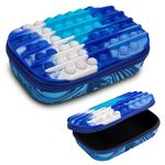 ZIPIT POP Pencil Box for Boys | Fidget Toy | Silicon Sensory Push It Case | Large Capacity Pencil Case (Blue)