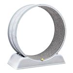 YEALEO Cat Running Exercise Wheel Treadmill, Ultra-Quiet Safety Cat Training Toy with and Locking Mechanism,Removable Carpeted Runway for Running & Scratching (Grey)