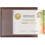 Certificate Plaque Board with Slide in Plexi Glass, Walnut Finished