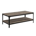 Walker Edison Declan Urban Industrial Angle Iron and Wood Coffee Table, 46 inch, Grey