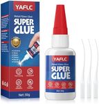 YAFLC Super Glue for Ceramic Repair, 30 g Ceramic Glue for Pottery, Super Glue for Plastic, Metal, Wood, Shoe, Rhinestone, Glass, Crafts DIY