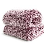 Bedsure Fleece Sherpa Throw Blanket Red - Fluffy Soft Cosy Fuzzy Furry Warm Blanket for Sofa and Bed, Single, 130x150cm