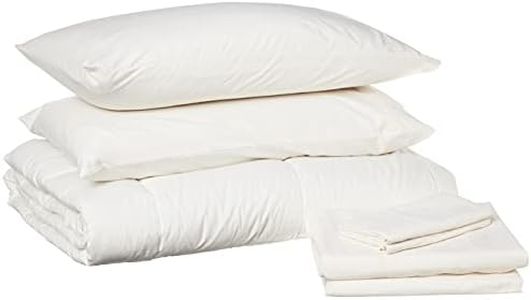 Sweet Home Collection 7 Piece Comforter Set Bag Solid Color All Season Soft Down Alternative Blanket & Luxurious Microfiber Bed Sheets, Ivory, Full