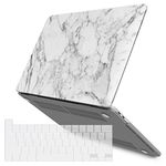 IBENZER Compatible with MacBook Pro 13 Inch Case 2015 2014 2013 end 2012 A1502 A1425, Hard Shell Case with Keyboard Cover for Old Version Apple Mac Pro Retina 13, White Marble, CA-R13WHMB+1