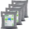 NIYIKOW Charcoal Bags Odor Absorber (Large, 4Pack x 200g), Nature Fresh Bamboo Charcoal Air Purifying Bags, Activated Charcoal Odor Absorber for Home, Car, Closet, Pets, Basement Odor Eliminator -Grey