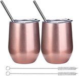 2 Pack Wine Tumbler with Lids, 12 o