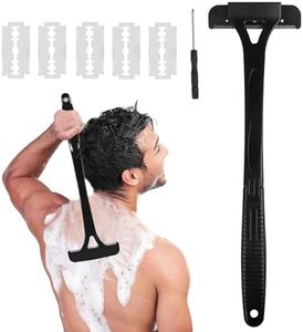 Itadaku Men's Back Razor with 5 Blades, Foldable Body Razor for Back Shaving, Ergonomic Handle, Wet & Dry Use, Removable Razor for Effective Shaving, Body Hair Trimmer for Men