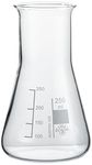 neoLab Pack of 10 Wide Neck Erlenmeyer Flasks, 250 ml, Made of Simax Borosilicate Glass 3.3, Glass Flask with Graduation & Graduation, Volumetric Flask Heat Resistant & Chemical Resistant (E-1069)