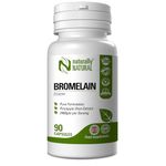 Naturally Natural Bromelain 90 Vegan Capsules High Dose 2400gdu per Serving, Pure Formulation for Inflammation, Swelling and Digestion